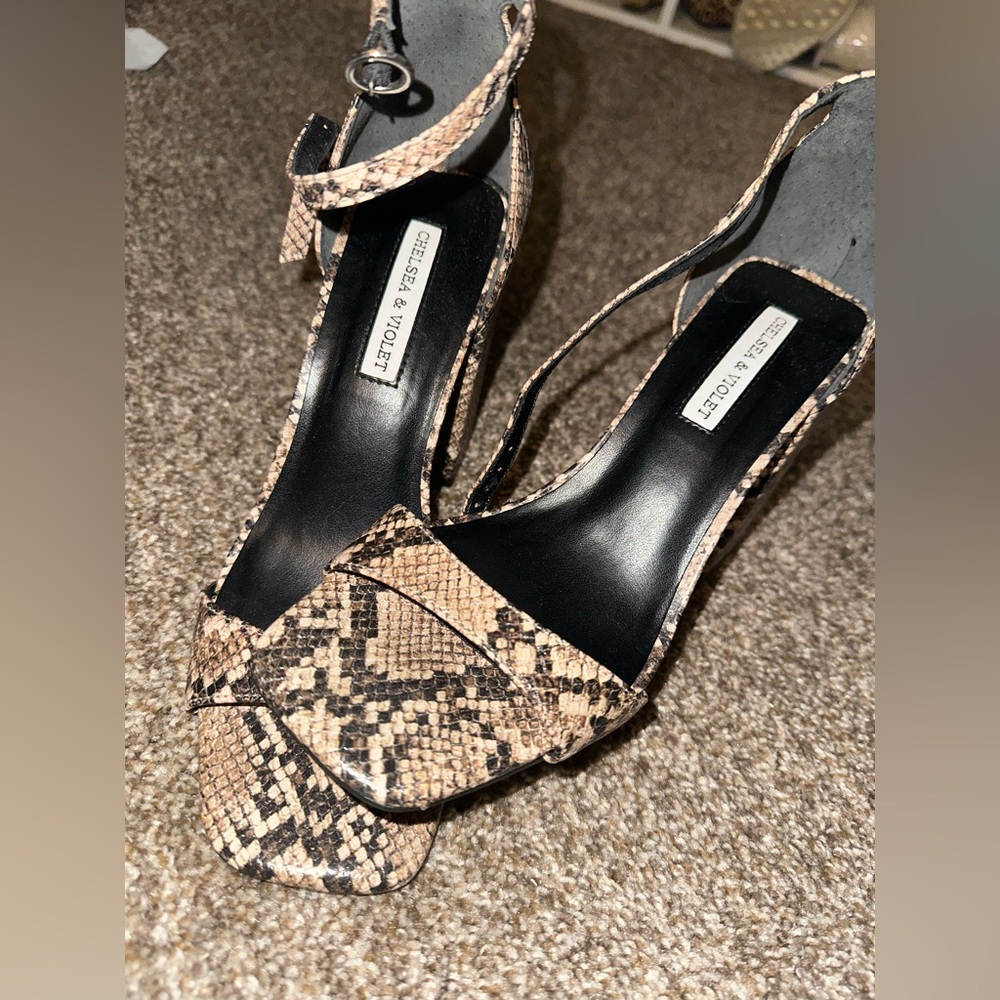 Chelsea & Violet Snakeskin Heels
